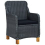 Voir la diapositive 3 : VIDAXL Salon de jardin 3 pcs avec coussins resine tressee gris fonce