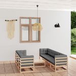 VIDAXL Salon de jardin 8 pcs avec coussins Bois de pin massif