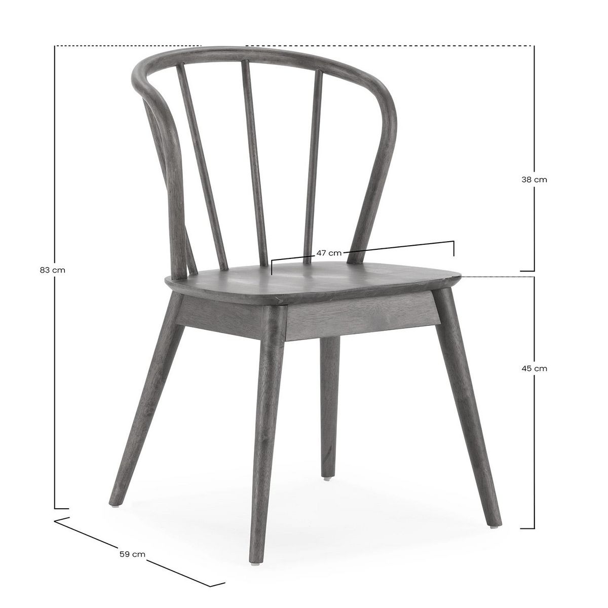 VS VENTA-STOCK Pack 2 chaises Brisa en bois coleur chêne