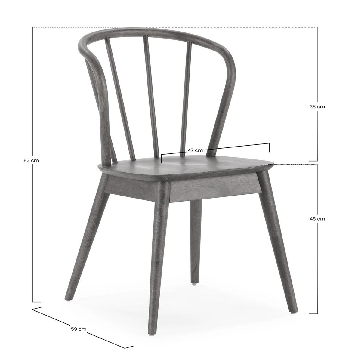 VS VENTA-STOCK Pack 2 chaises Brisa en bois coleur chêne