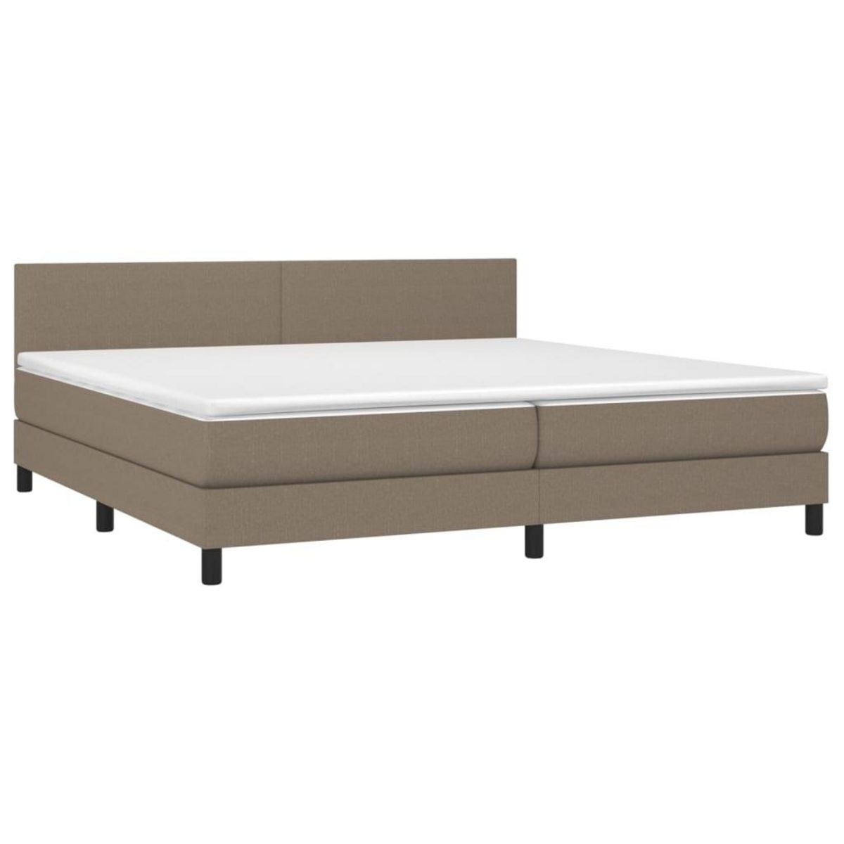 VIDAXL Sommier a lattes de lit et matelas et LED Taupe 200x200cm Tissu
