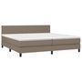 Voir la diapositive 3 : VIDAXL Sommier a lattes de lit et matelas et LED Taupe 200x200cm Tissu
