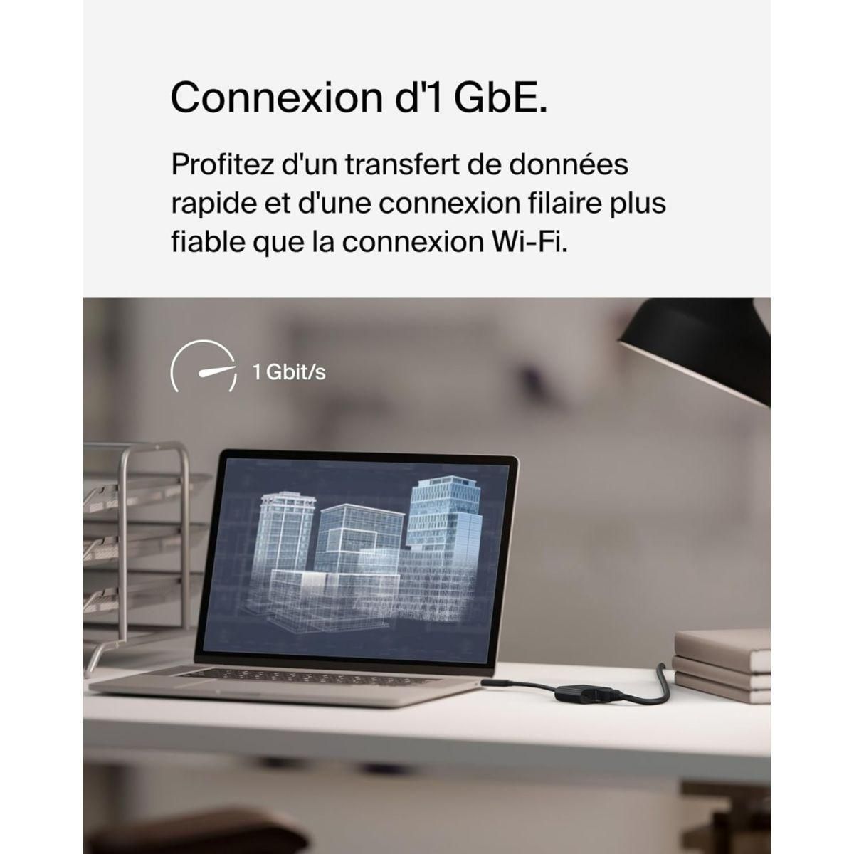 Belkin Adaptateur USB-C vers ethernet + recharge 100W