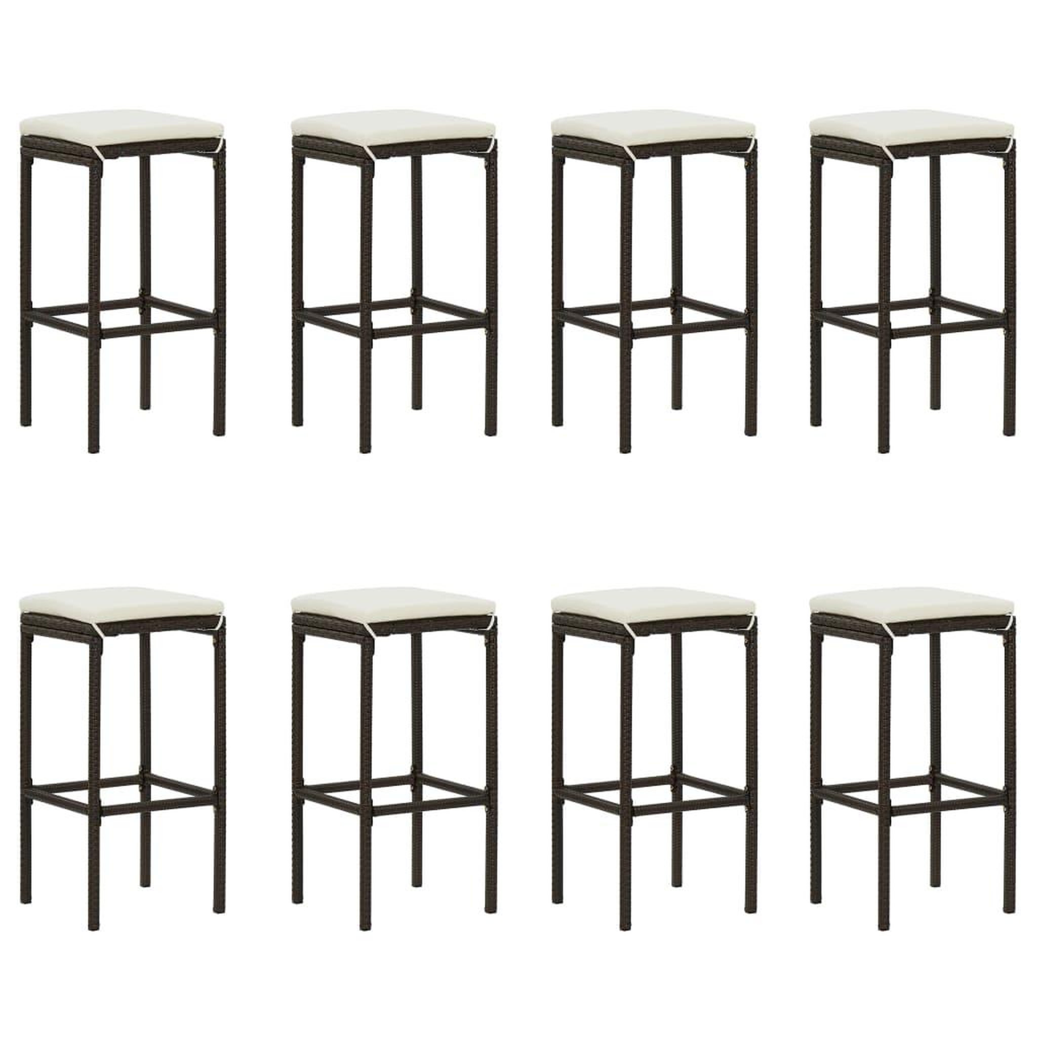 Voir la diapositive 3 : VIDAXL Ensemble de bar de jardin 9 pcs coussins Resine tressee Marron
