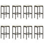 Voir la diapositive 3 : VIDAXL Ensemble de bar de jardin 9 pcs coussins Resine tressee Marron