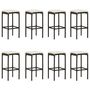 Voir la diapositive 3 : VIDAXL Ensemble de bar de jardin 9 pcs coussins Resine tressee Marron