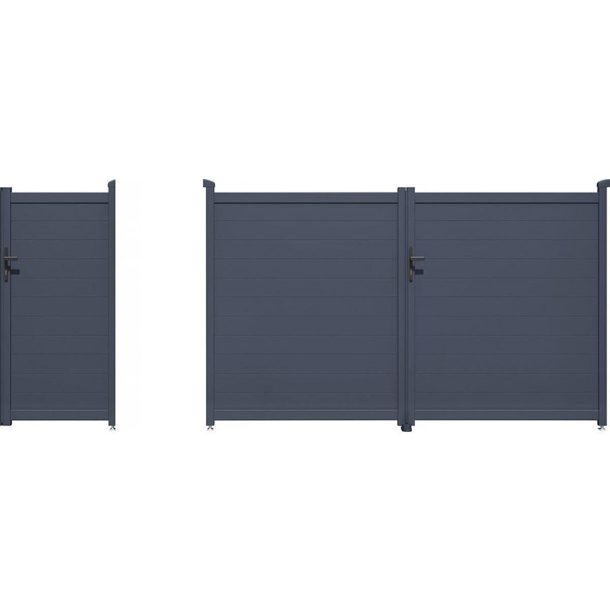 Habitat et Jardin Pack portail + portillon  Marc  - Gris