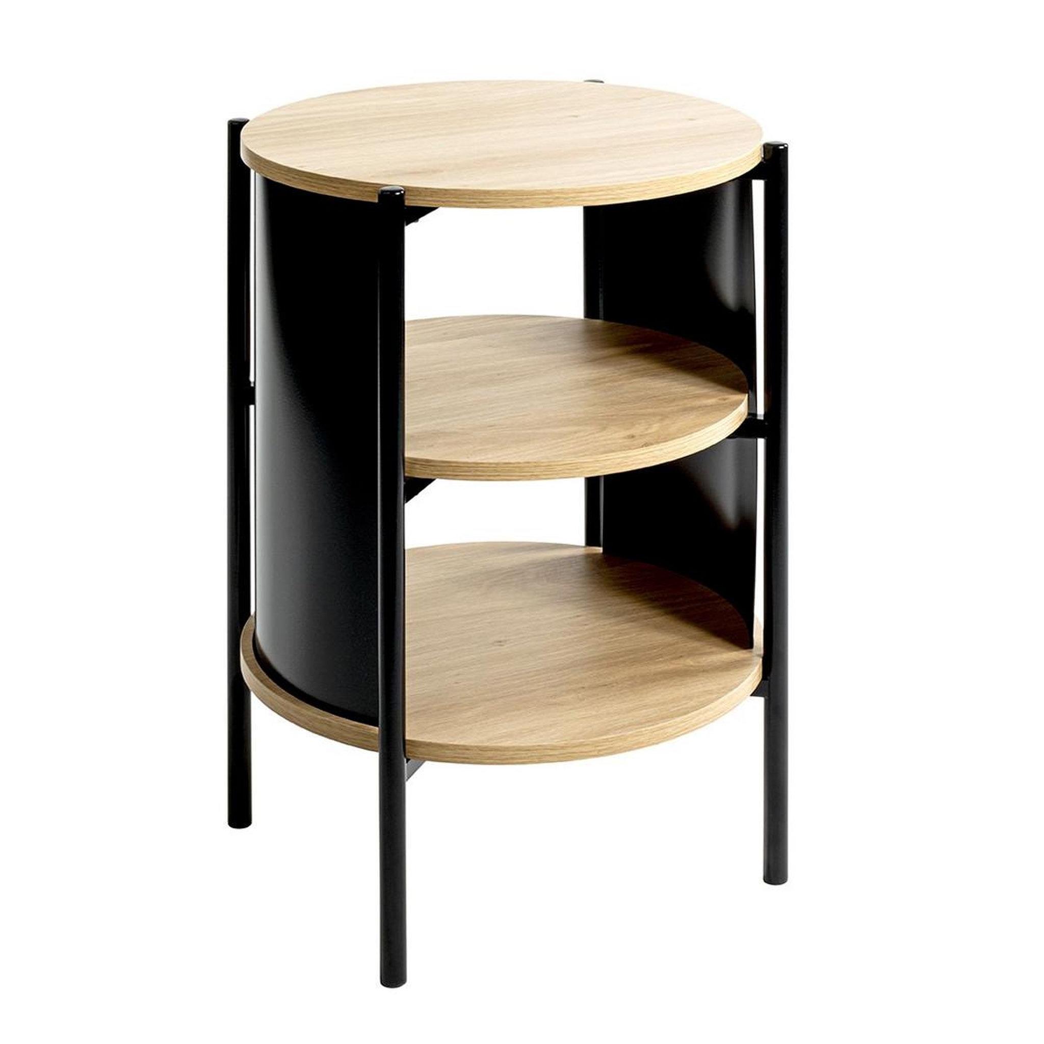 Paris Prix Table de chevet avec étagères  morphee  60cm noir & naturel