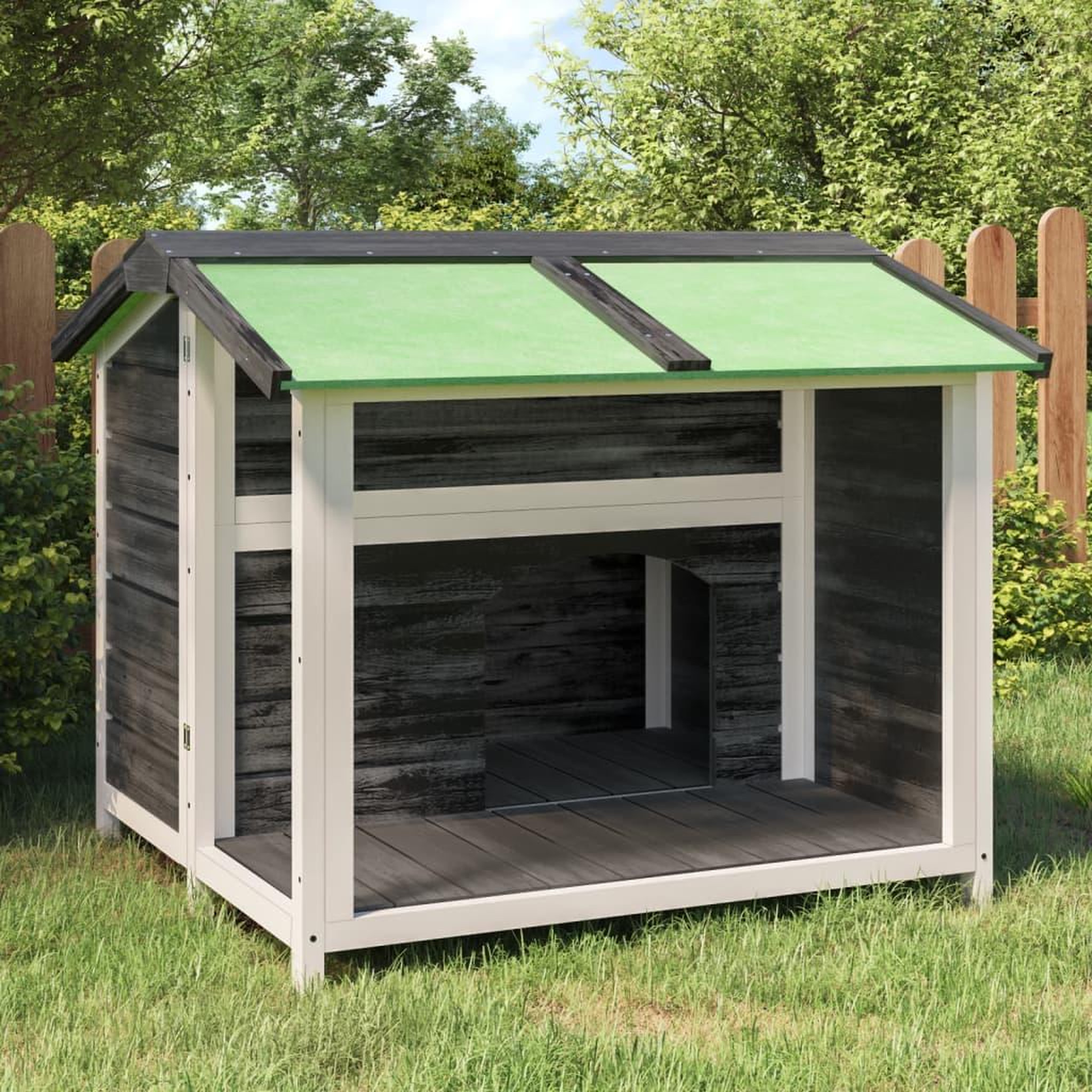 VIDAXL Chenil gris 96x87x80,5 cm bois de pin solide