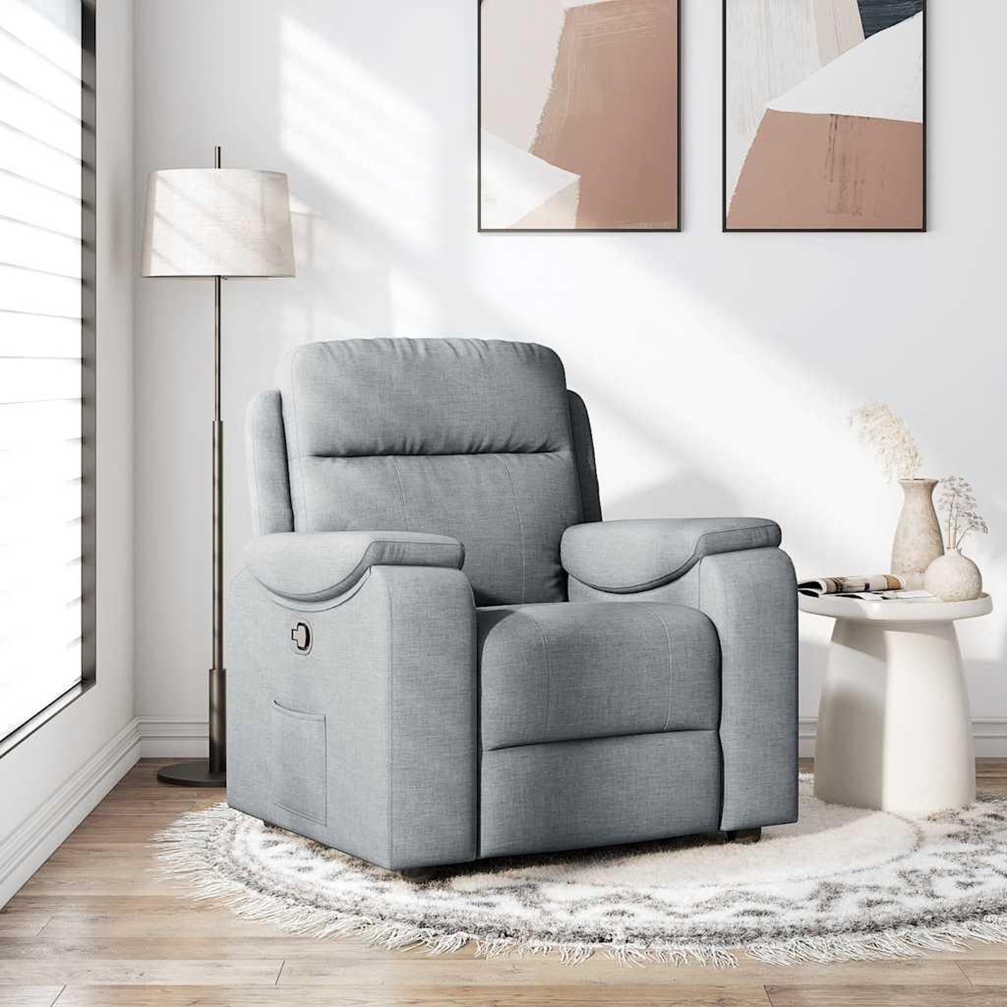 VIDAXL Fauteuil inclinable Gris clair Tissu
