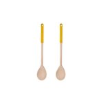 Fackelmann Ensemble de 2 Cuillères de cuisine en bois avec manche en silicone coloré Fackelmann Wood Edition