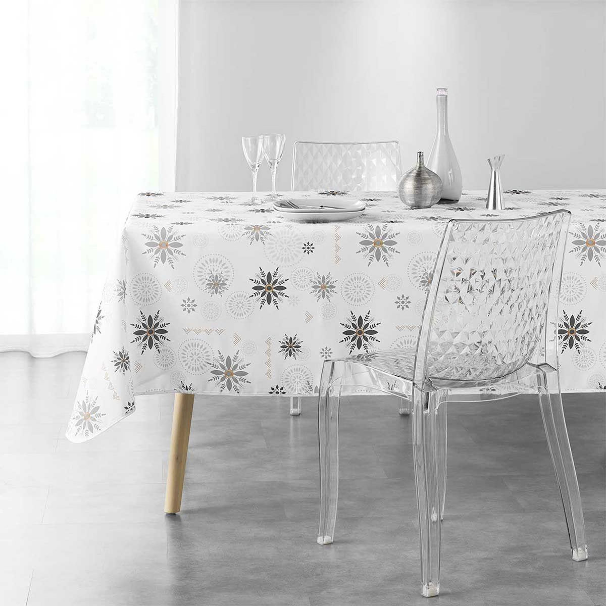 Paris Prix Nappe Imprimée  Enchante  150x300cm Blanc