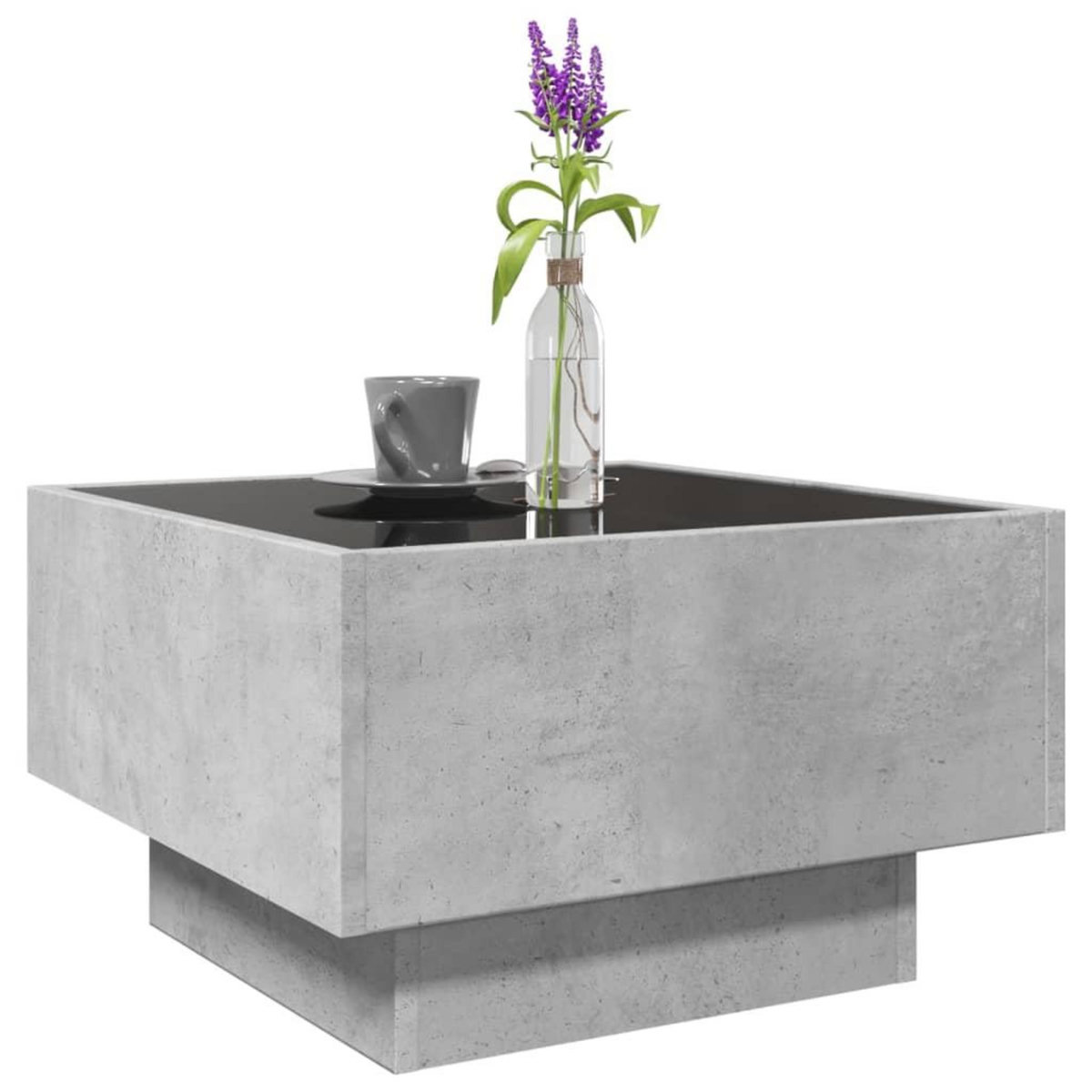 VIDAXL Table basse avec LED gris beton 50x50x30 cm bois d'ingenierie