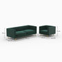 Voir la diapositive 4 : MAISON PAVANE Ensemble canapé et fauteuil en velours vert 3 places-Gatsby