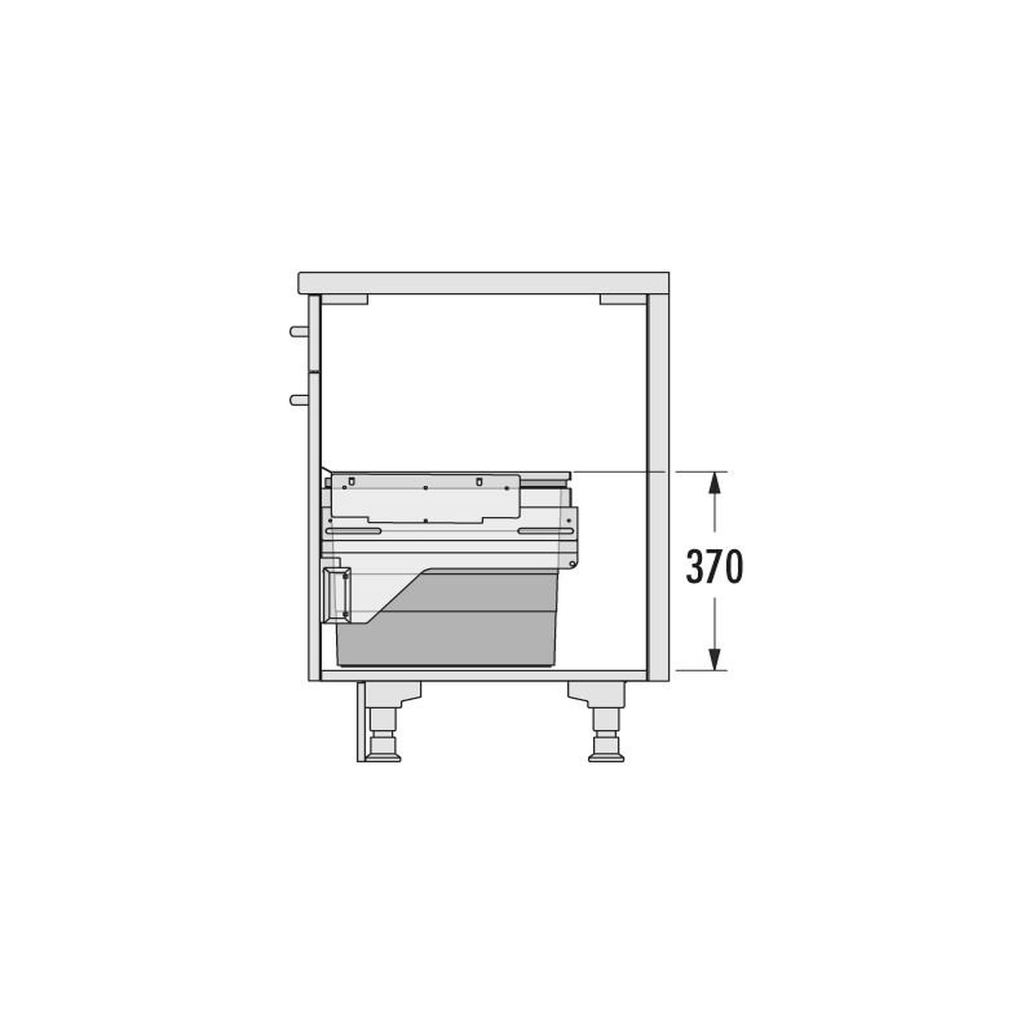 Voir la diapositive 4 : HAILO Poubelle de cuisine tri sélectif 2 bacs encastrable 45l (28+17) hailo cargo