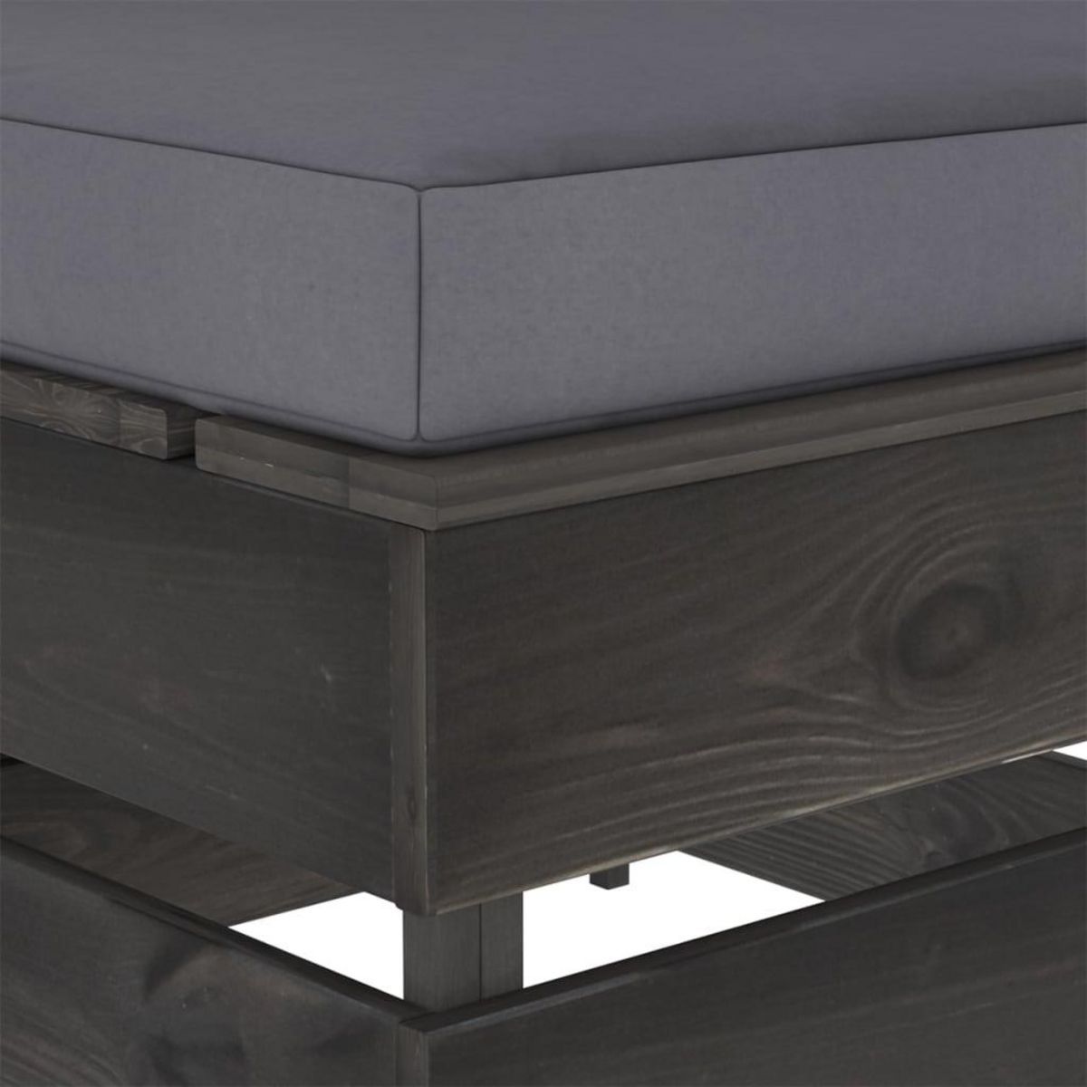 VIDAXL Canape central sectionnel avec coussins Bois impregne de gris