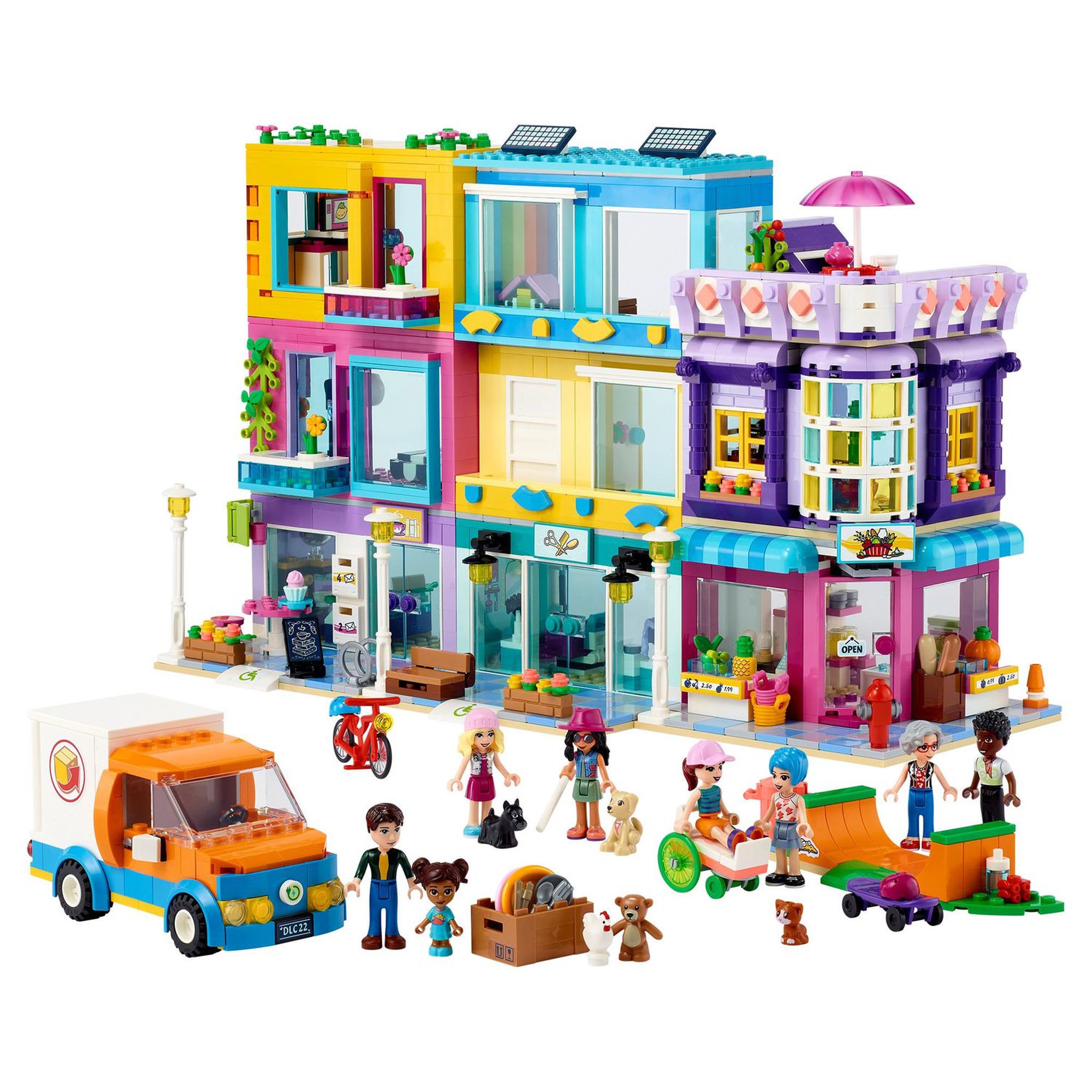 Voir la diapositive 3 : LEGO Friends 41704 - L&rsquo;Immeuble de La Grand-Rue, Maison de Poupée Heartlake City avec Café
