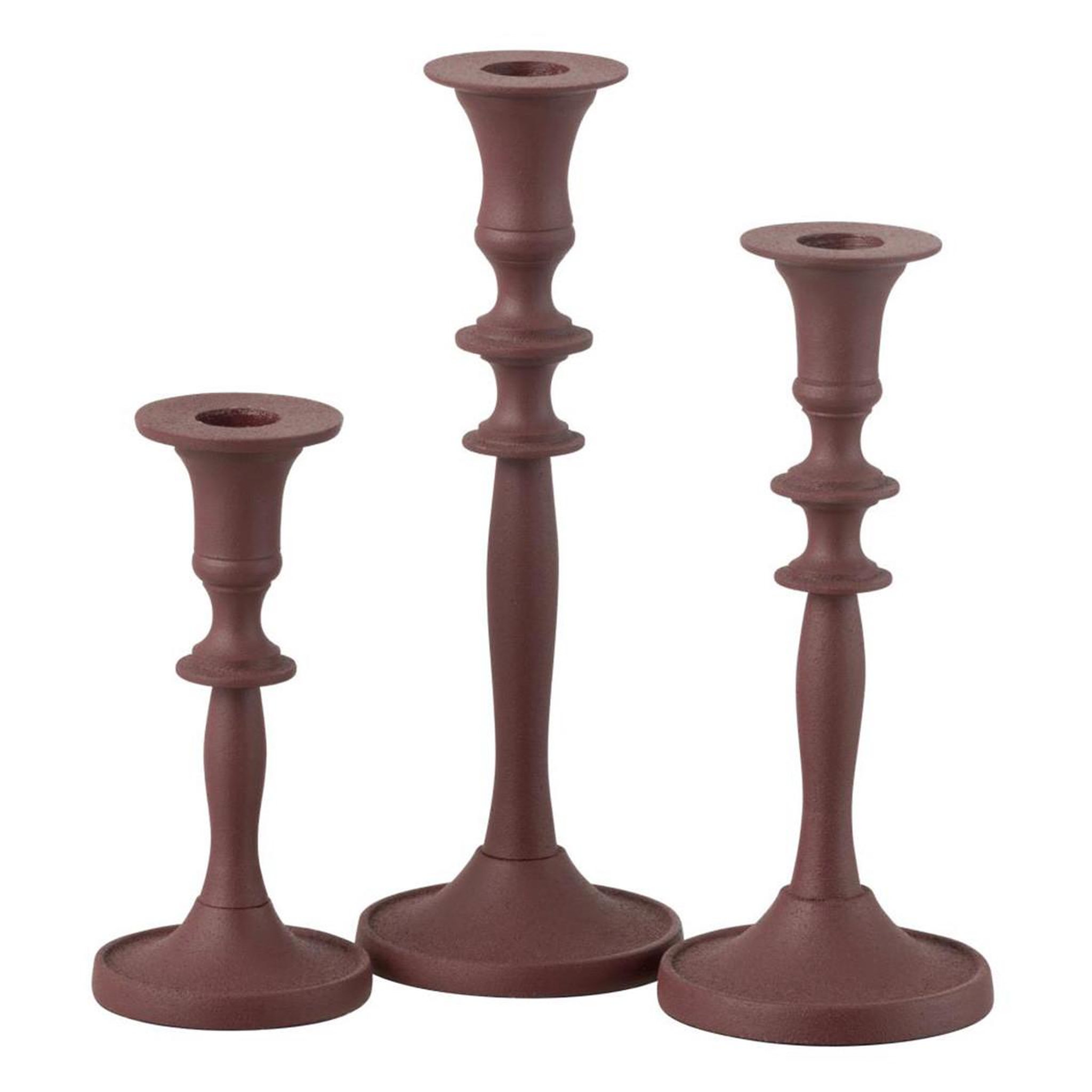 J-LINE Lot de 3 Chandeliers  Lise  23cm Bordeaux