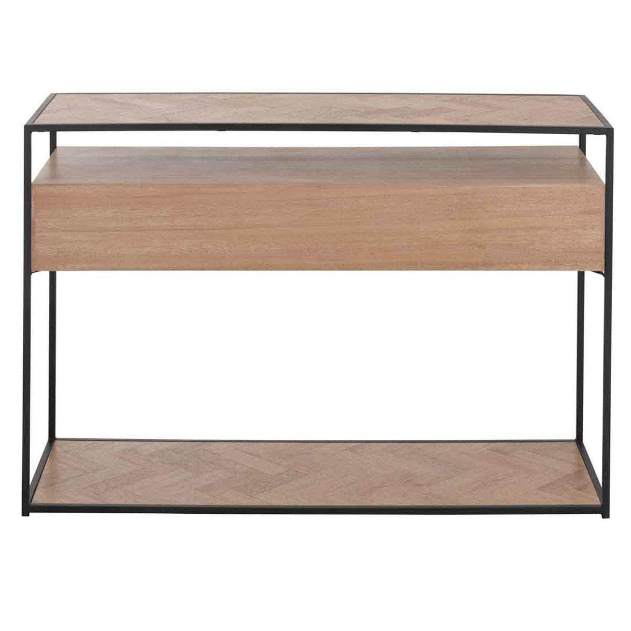 Voir la diapositive 3 : J-LINE Console 2 tiroirs  miraza  120cm naturel & noir