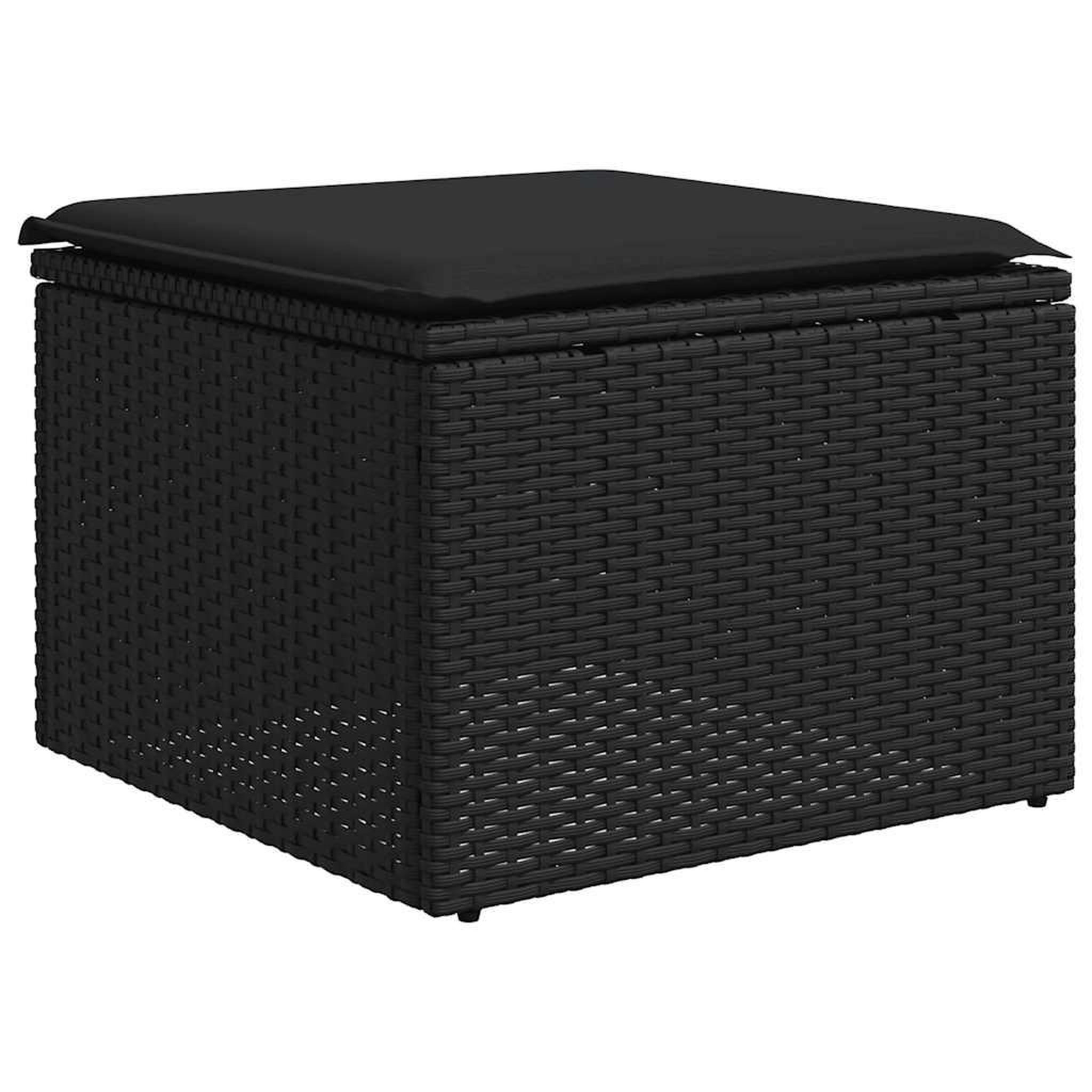 Voir la diapositive 5 : VIDAXL Salon de jardin 6 pcs avec coussins noir resine tressee