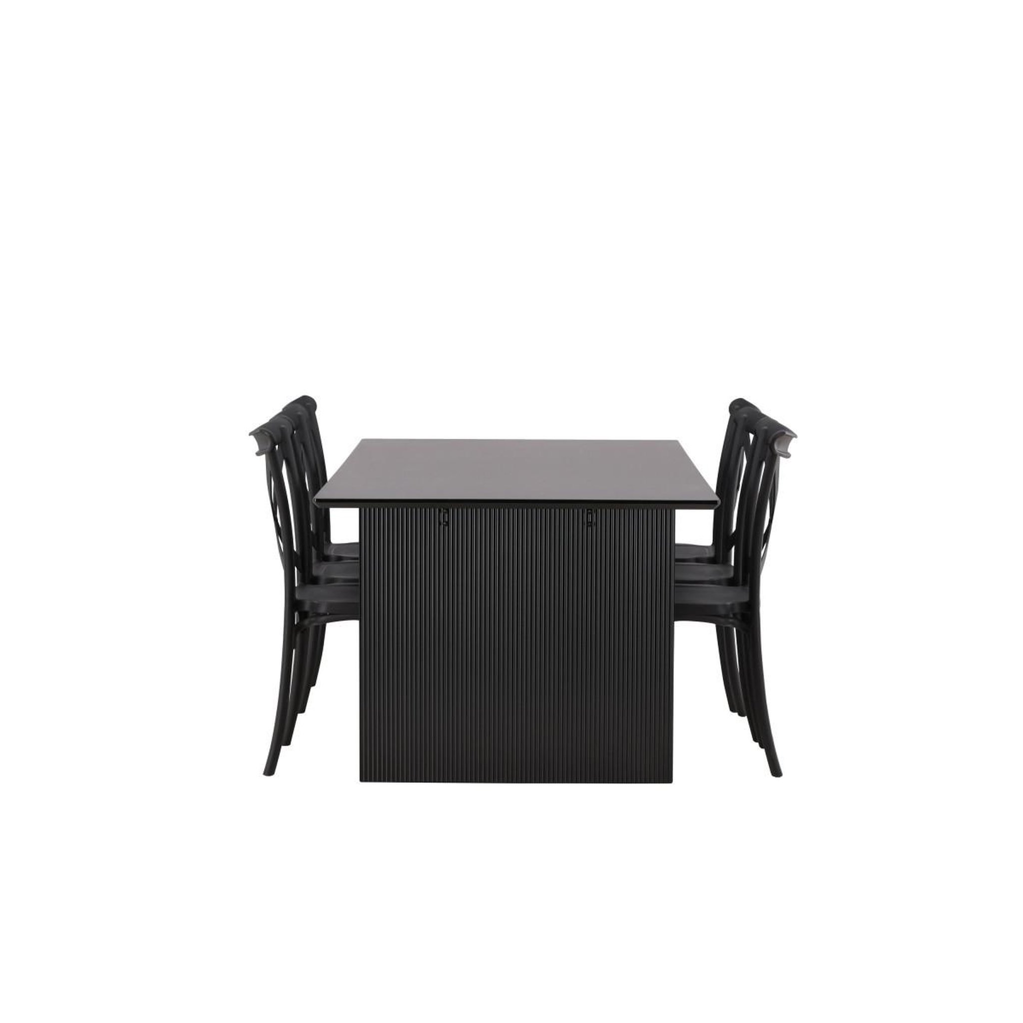 Voir la diapositive 3 : Paris Prix Ensemble table à manger & 6 chaises  vail & crosett  200cm noir