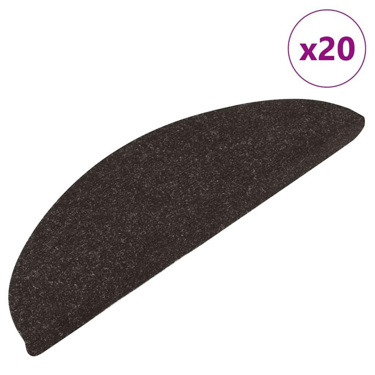 VIDAXL Tapis d'escalier auto-adhesifs 20 pcs noir 65x22,5x3,5 cm
