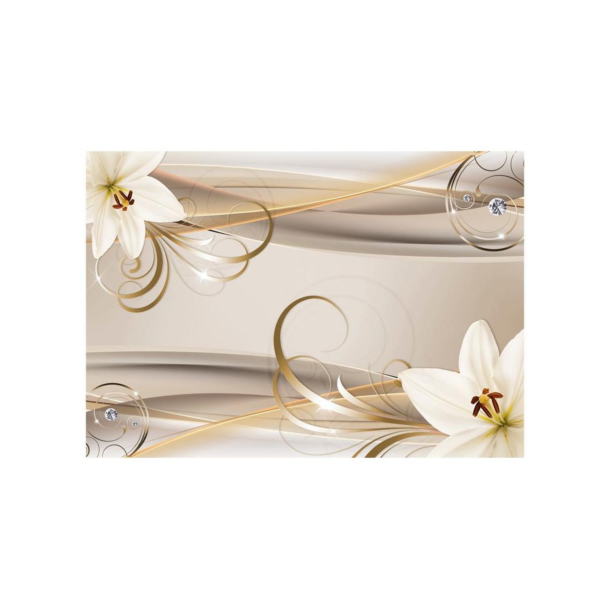 Voir la diapositive 2 : Paris Prix Papier Peint  Lilies & the Gold Spirals