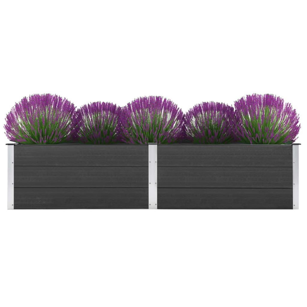 VIDAXL Lit sureleve de jardin 250x50x54 cm WPC Gris