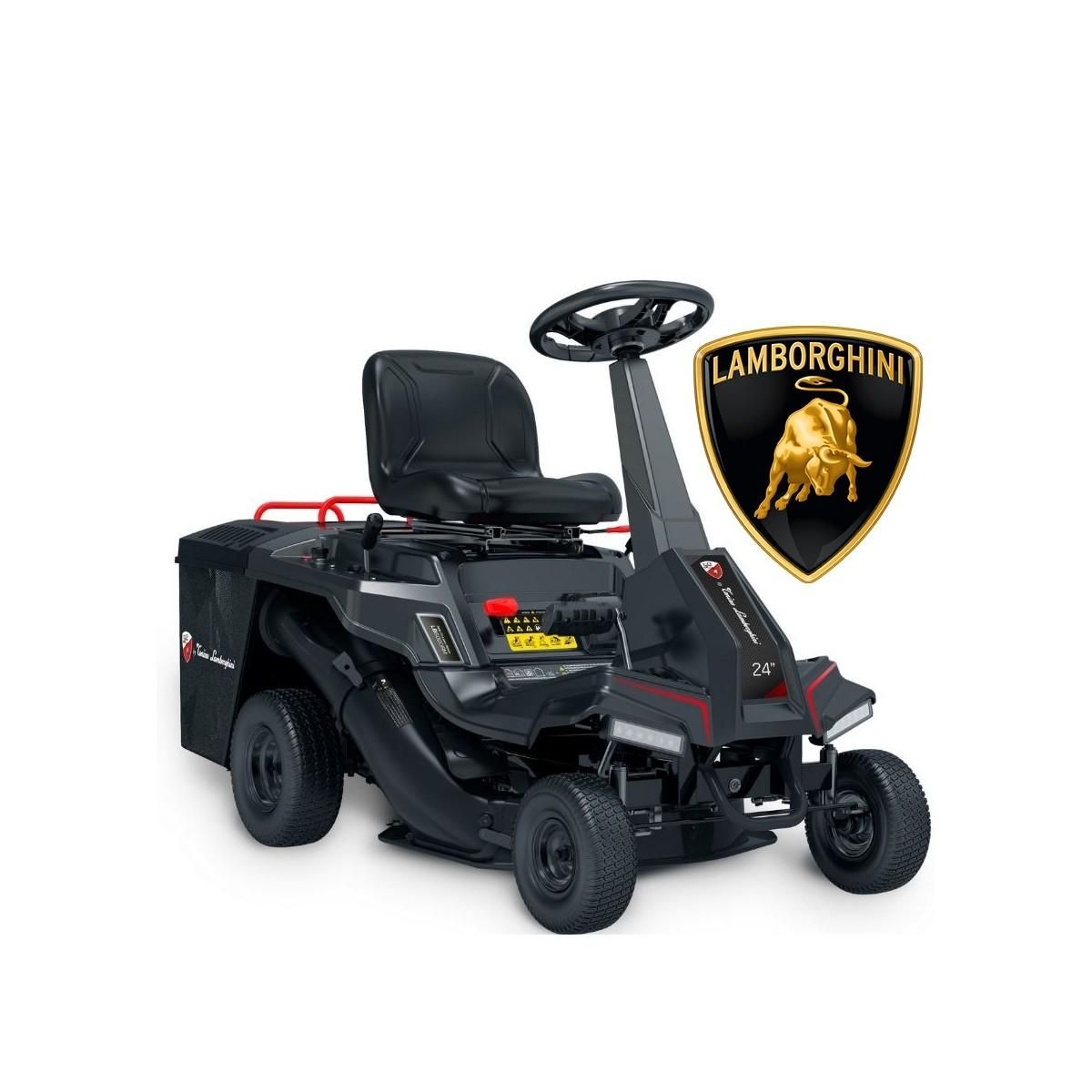 Lamborghini Tracteur Tondeuse Thermique Autoportée Essence 7CV 224Cm3 4 Vitesses + 1 Mulching Ejection latérale Lamborghini