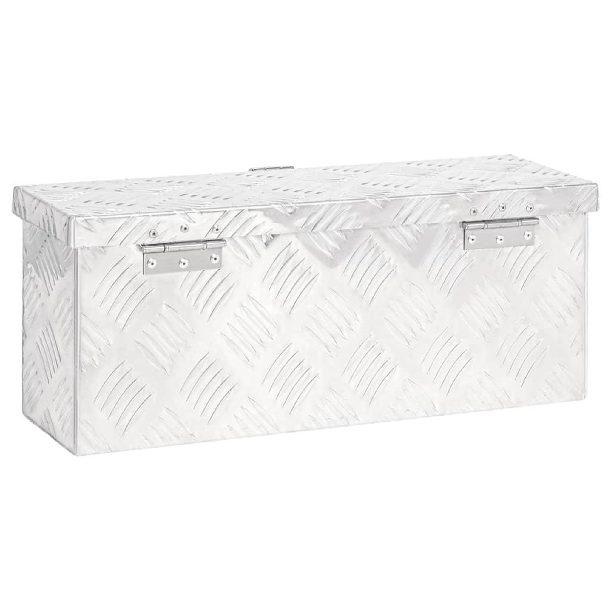 Voir la diapositive 4 : VIDAXL Boîte de rangement Argente 50x15x20,5 cm Aluminium