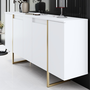 Voir la diapositive 5 : CONCEPT USINE Buffet design blanc et or 160 cm - 4 portes LUXOR