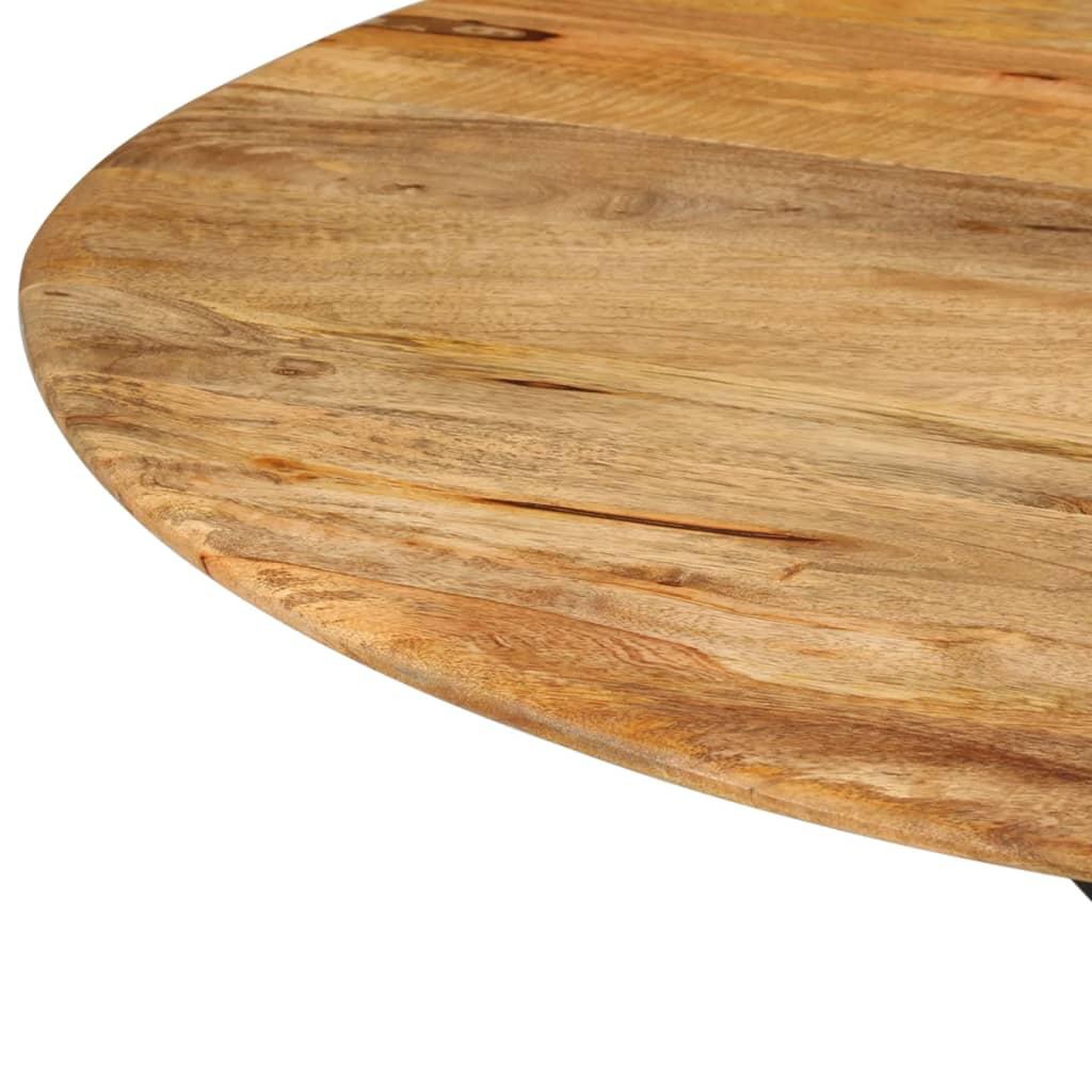 Voir la diapositive 3 : VIDAXL Table a dîner Ø110x78 cm Bois de manguier massif et acier