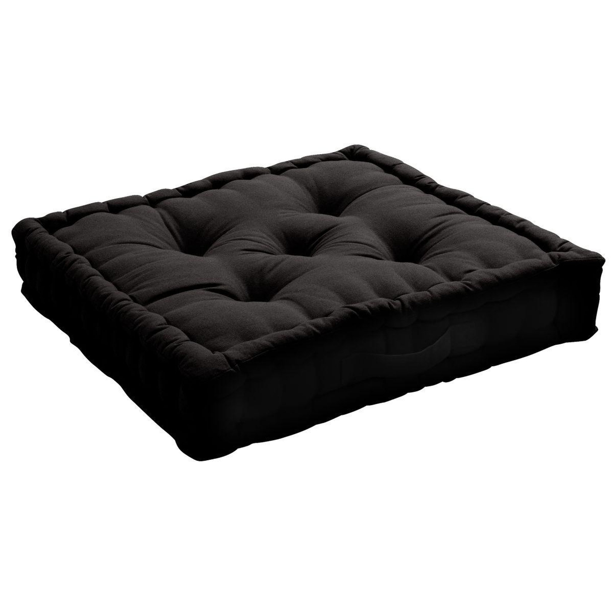 ENJOY HOME Coussin de Sol Uni  Panama  50x50cm Noir