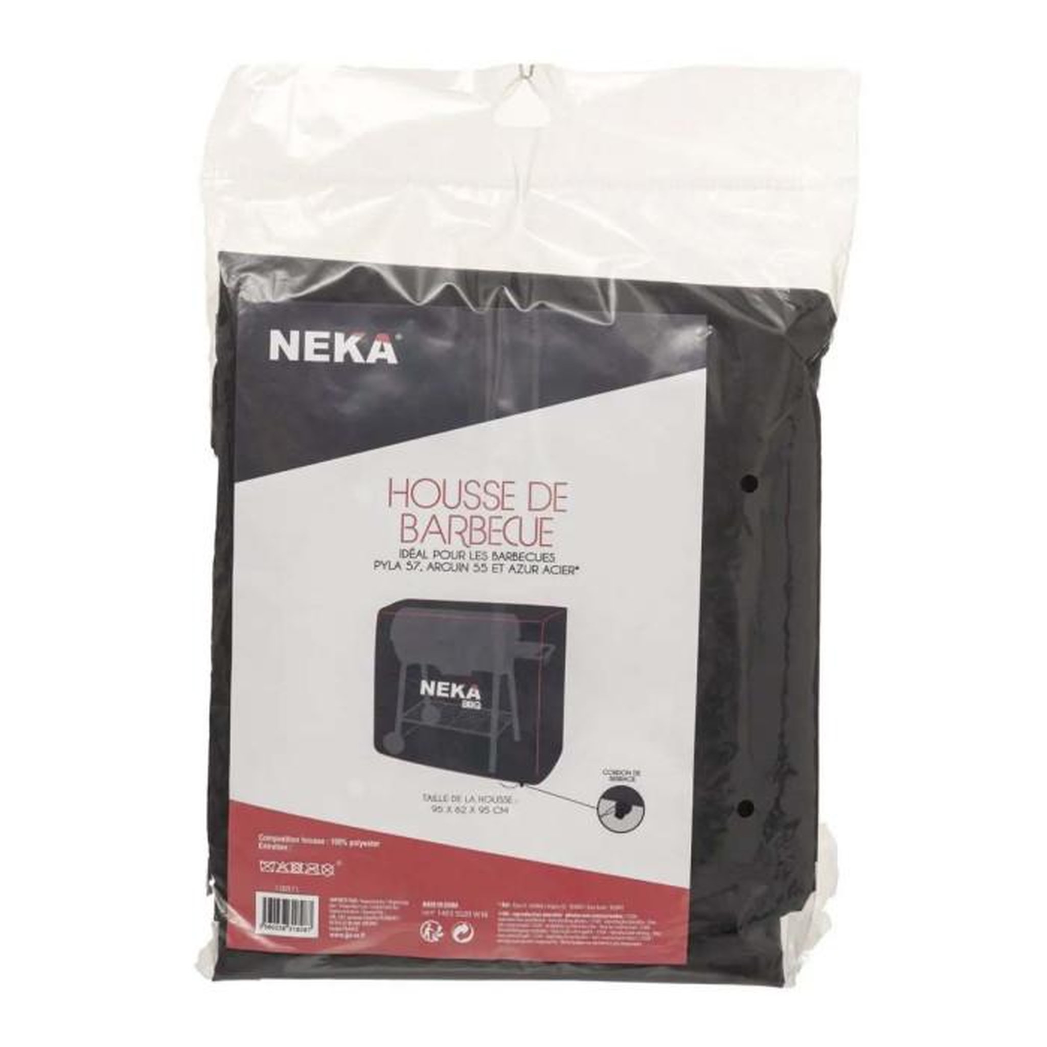 Voir la diapositive 2 : NEKA Housse de Protection  Barbecue  62x95cm Noir