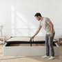 Voir la diapositive 4 : OLYMPE LITERIE OLYMPE LITERIE | Lit coffre tissu beige ATLAS 2 places