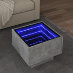 VIDAXL Table d'appoint et LED gris beton 40x40x30 cm bois d'ingenierie