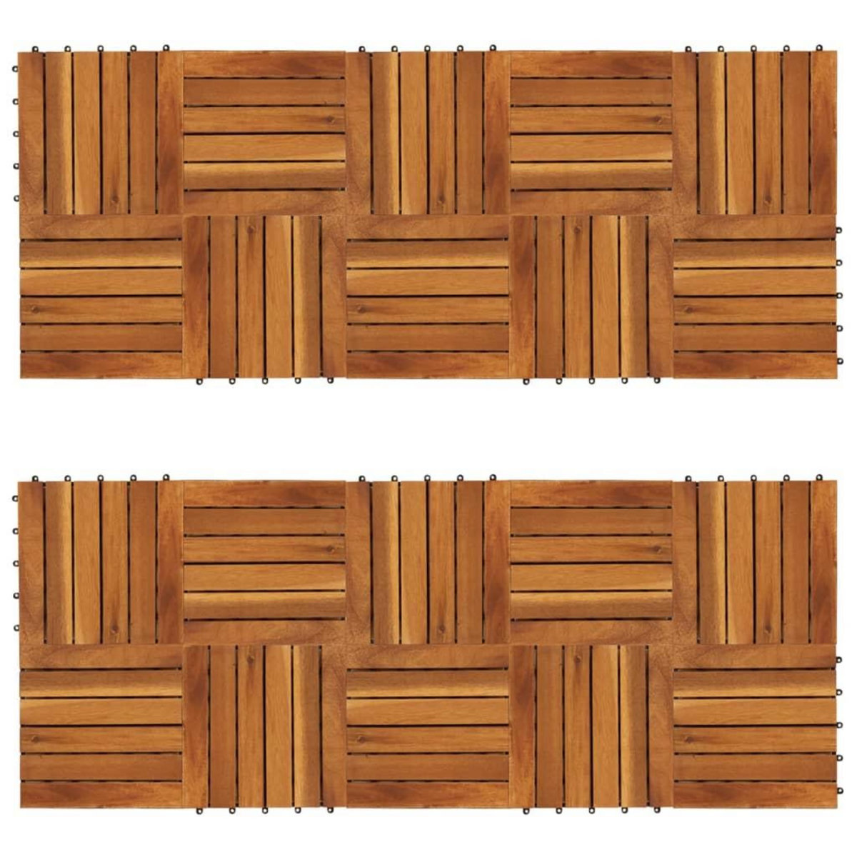 VIDAXL Tuiles de terrasse modele vertical 30 x 30 cm acacia 20 pcs