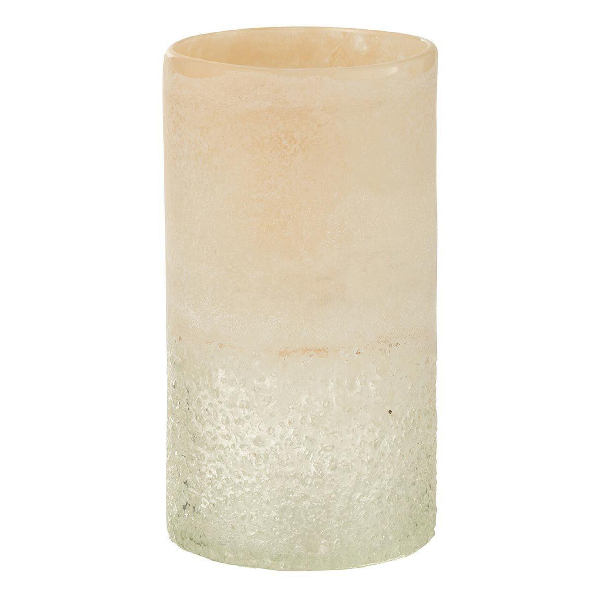 Voir la diapositive 1 : J-LINE Vase cylindre en verre  sumina  23cm beige