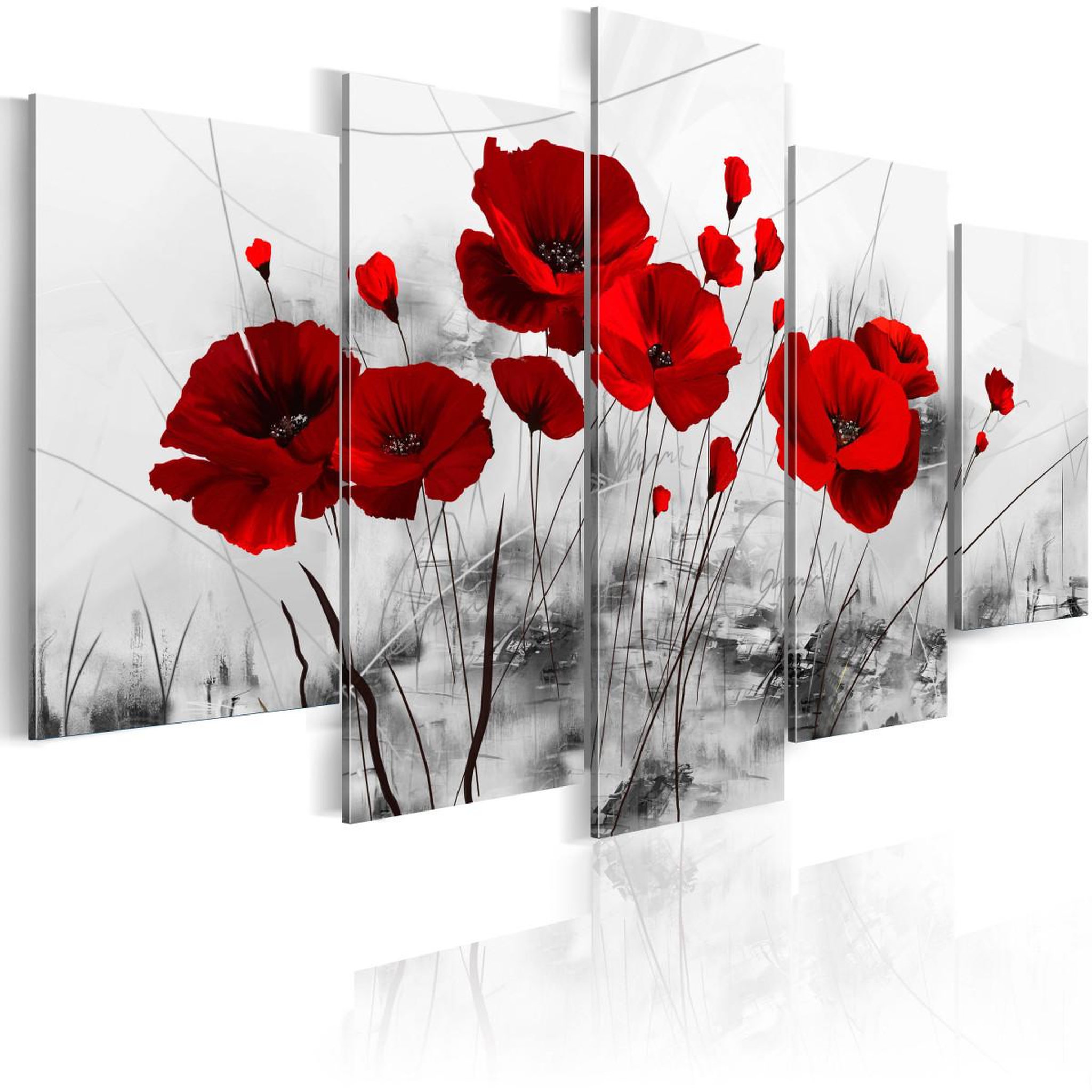 Voir la diapositive 1 : Paris Prix Tableau Imprimé  Coquelicots Rouge Miracle