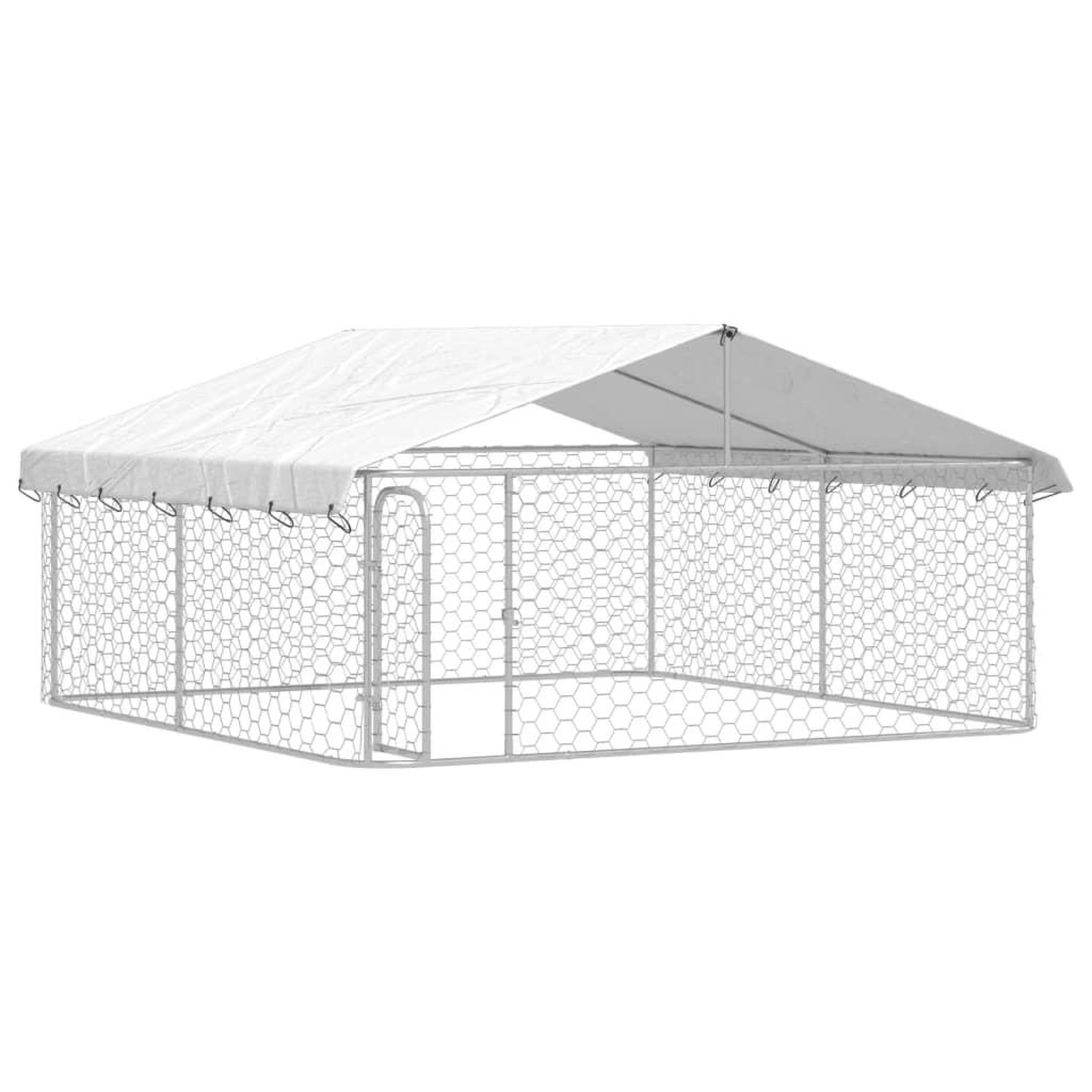 Voir la diapositive 5 : VIDAXL Chenil exterieur avec toit 300x300x150 cm
