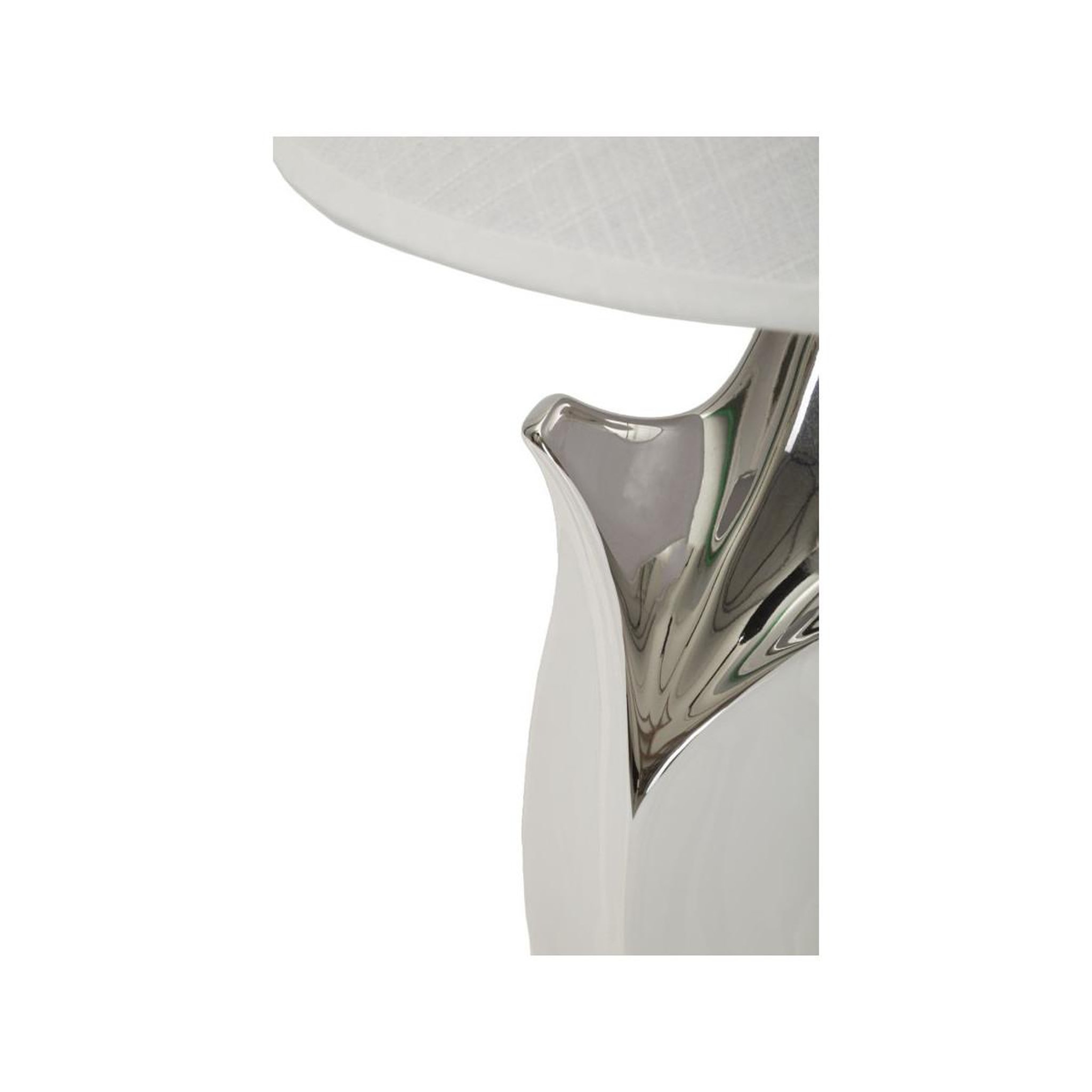 Voir la diapositive 3 : Paris Prix Lampe à poser en céramique  shiney  51cm blanc & argent