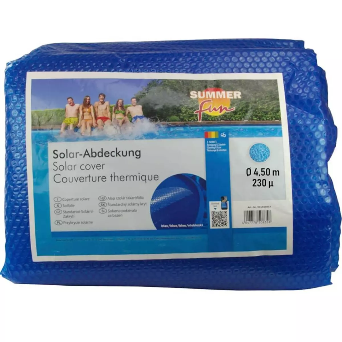 SUMMER FUN Summer Fun Couverture solaire de piscine d'ete Rond 450 cm PE Bleu