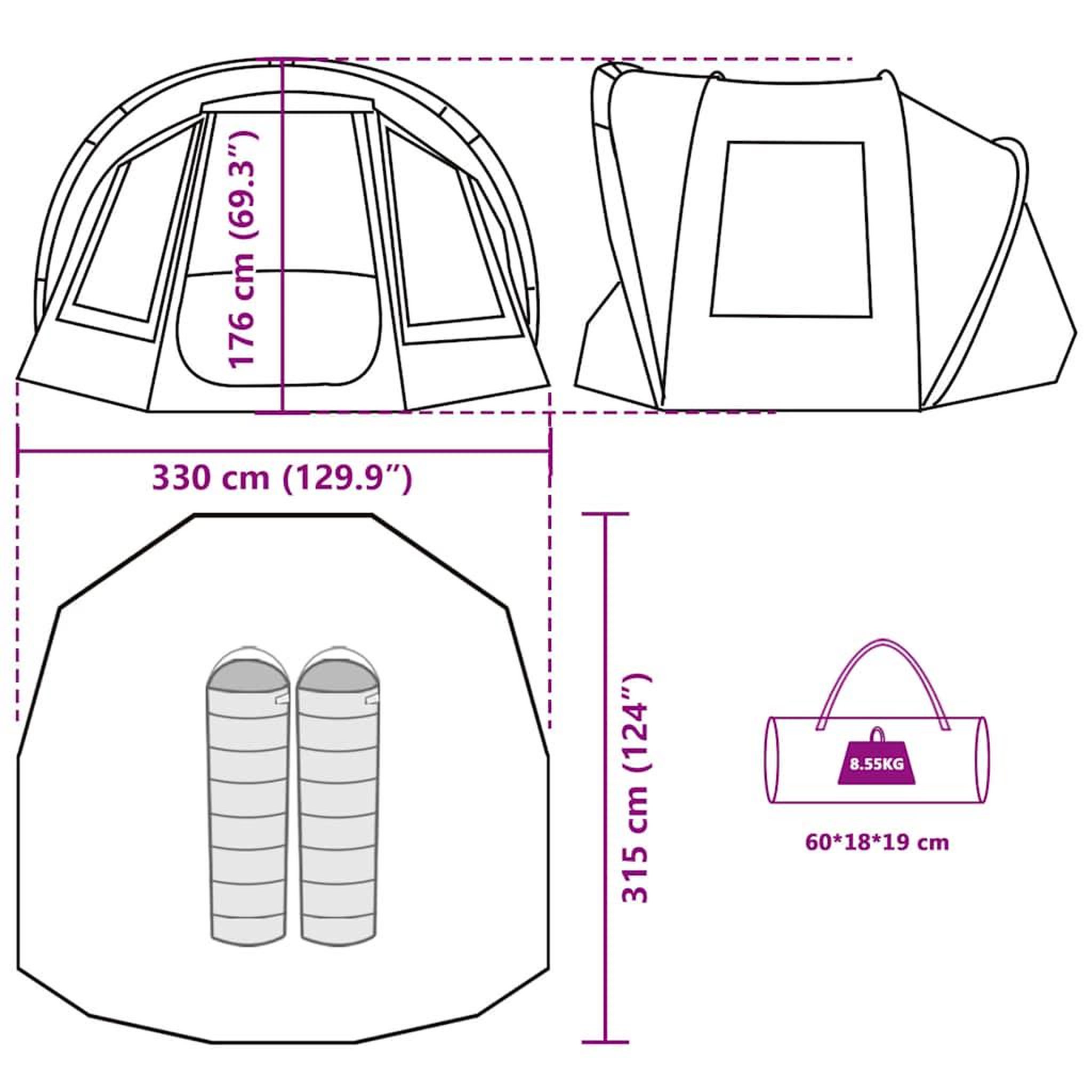 Voir la diapositive 6 : VIDAXL Tente de peche 2 personnes marron impermeable