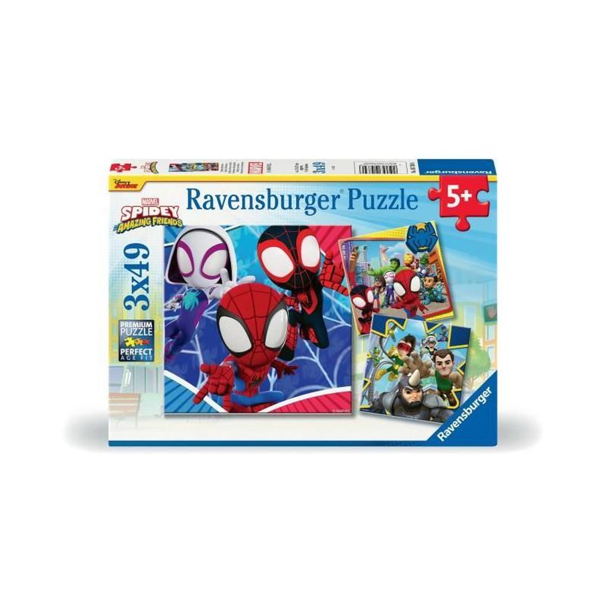 RAVENSBURGER Puzzle enfant 3x49 pièces Spider-Man Spidey Marvel univers super-héros – Haute qualité – Ravensburger