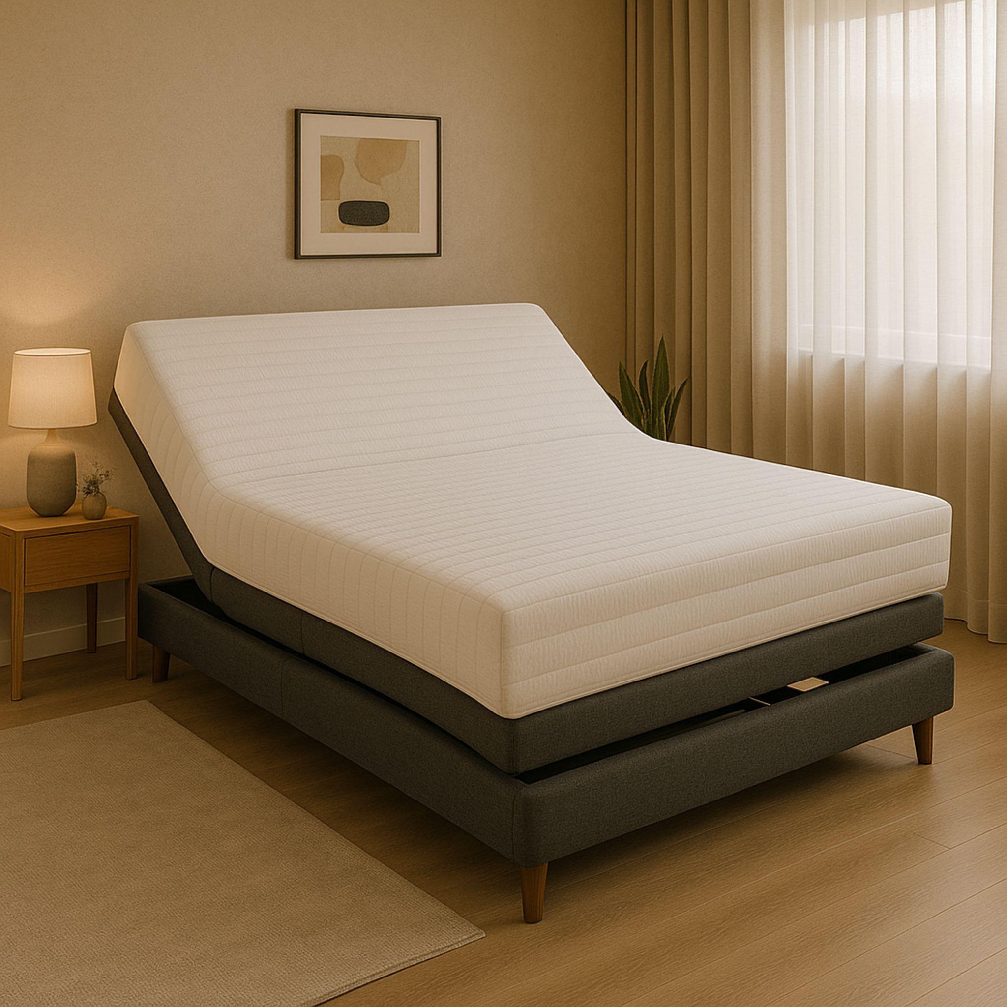 Voir la diapositive 2 : KING OF DREAMS Matelas  - Hauteur 15 cm Mémoire de Forme pour Sommier Articulé – 2 Faces Hiver/Été – Confort Enveloppant –Modèle Up Down VISCO 15