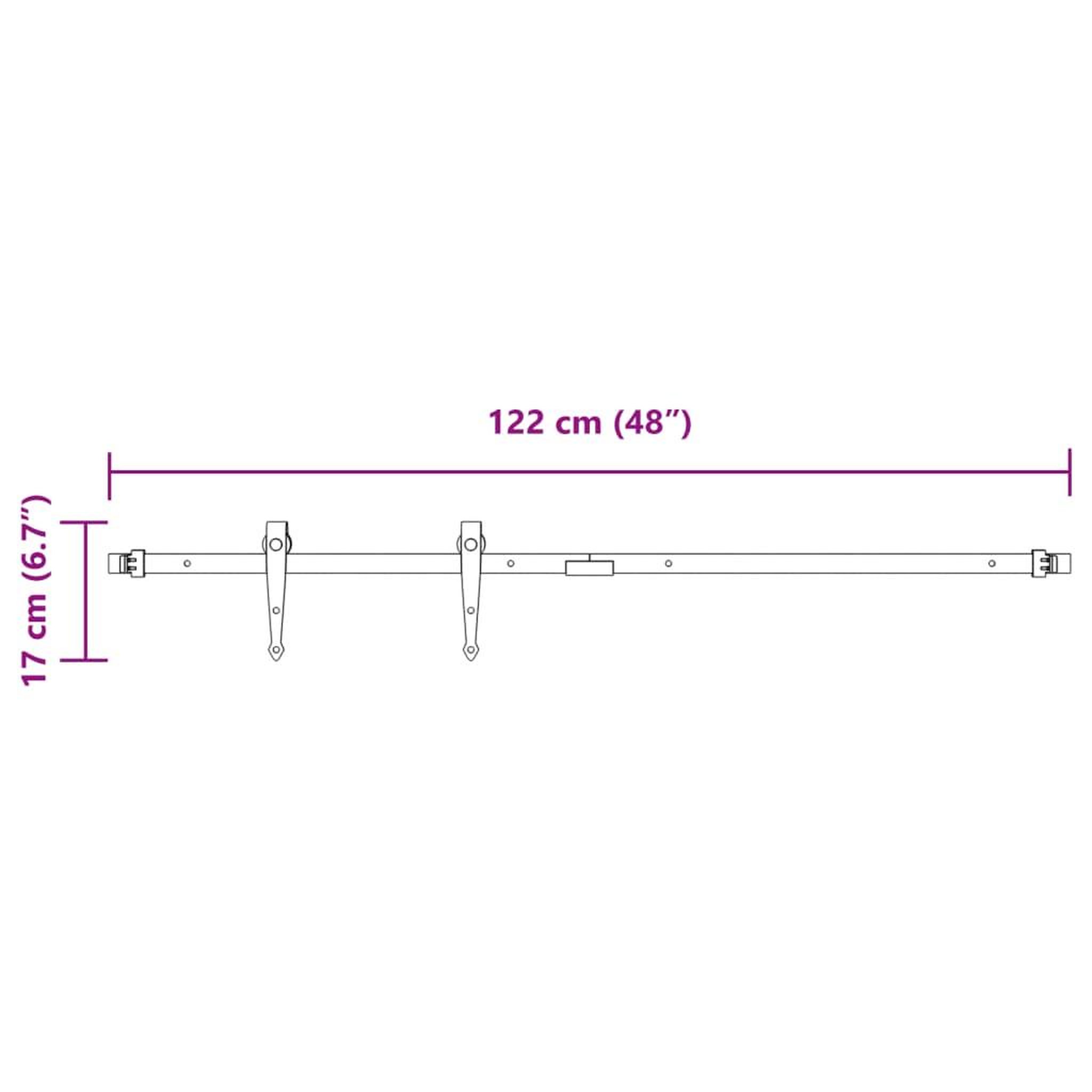 Voir la diapositive 6 : VIDAXL Kit mini de porte d'armoire coulissante 122 cm acier au carbone