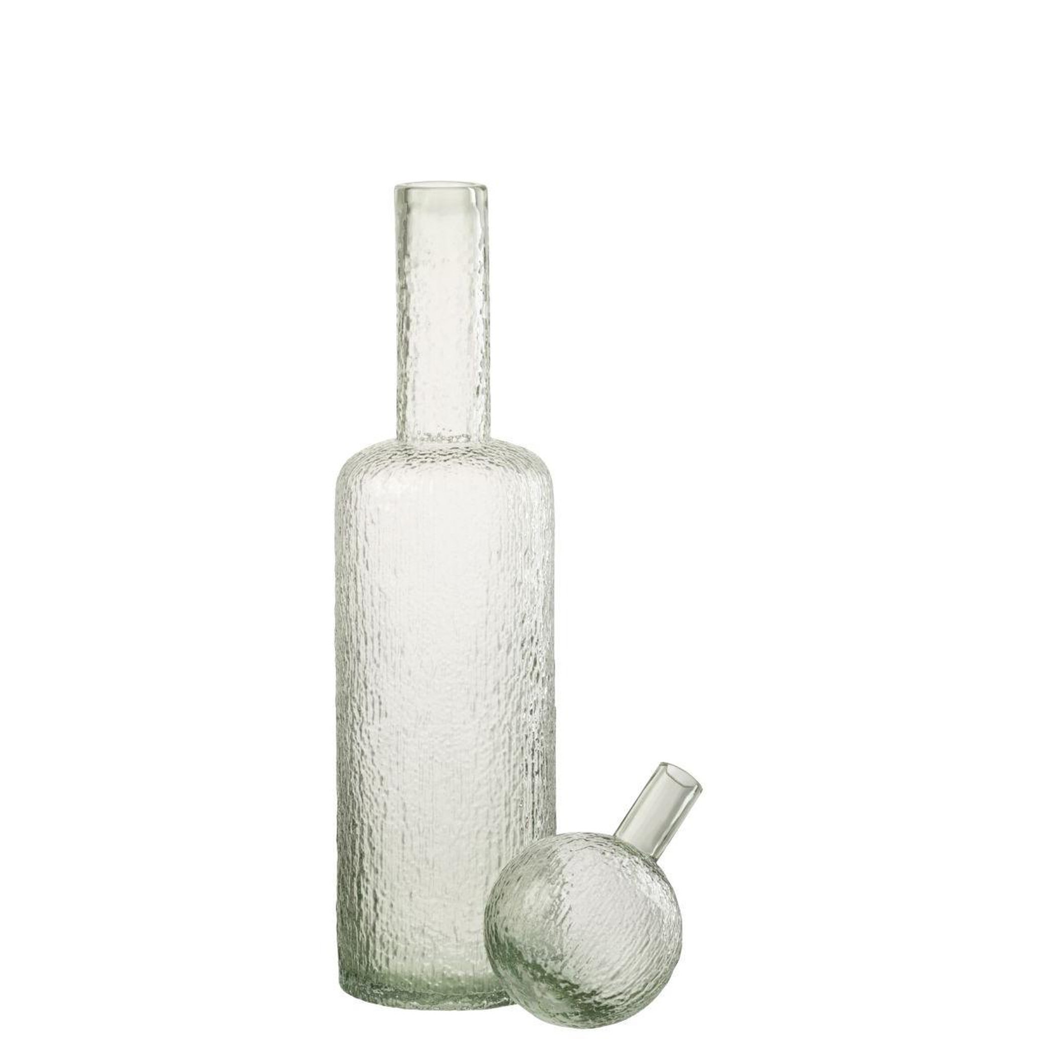 Voir la diapositive 2 : J-LINE Bouteille déco en verre  spiaggia  56cm gris vert