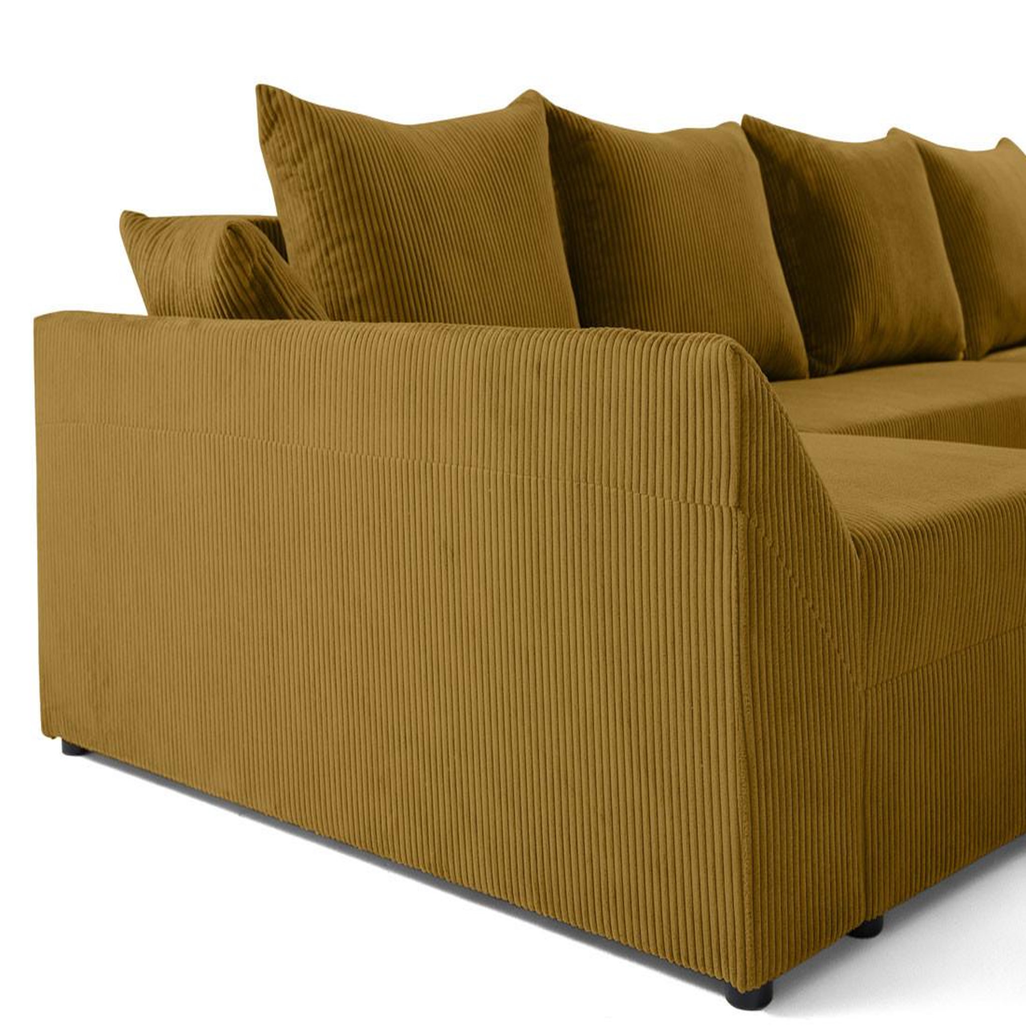 Voir la diapositive 5 : BEST MOBILIER Mike - canapé panoramique en u - 7 places - convertible avec coffre - en velours côtelé