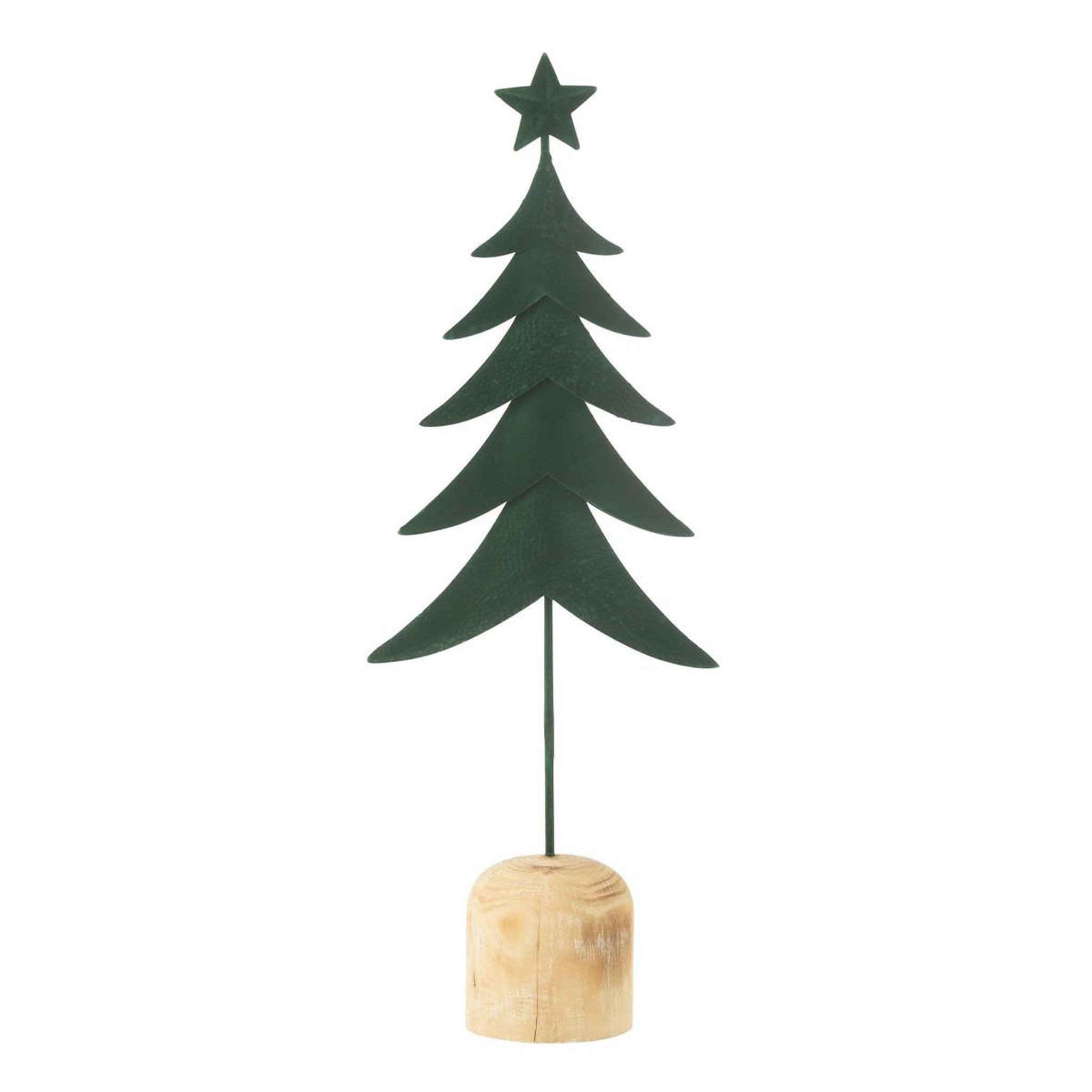 J-LINE Sapin de noël déco sur pied  étoile  49cm vert foncé