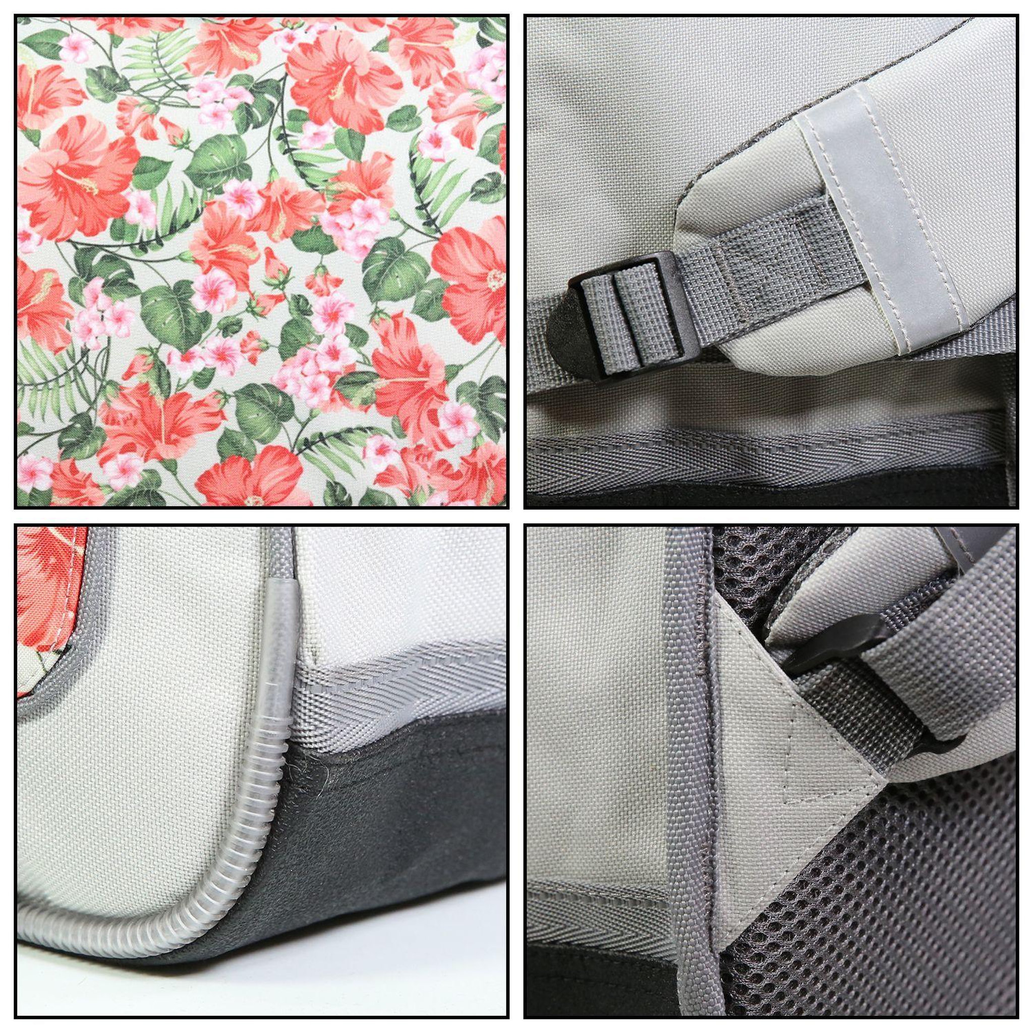 Voir la diapositive 6 : Bagtrotter BAGTROTTER Cartable 38 cm Offshore Grise Fleurs